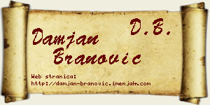 Damjan Branović vizit kartica